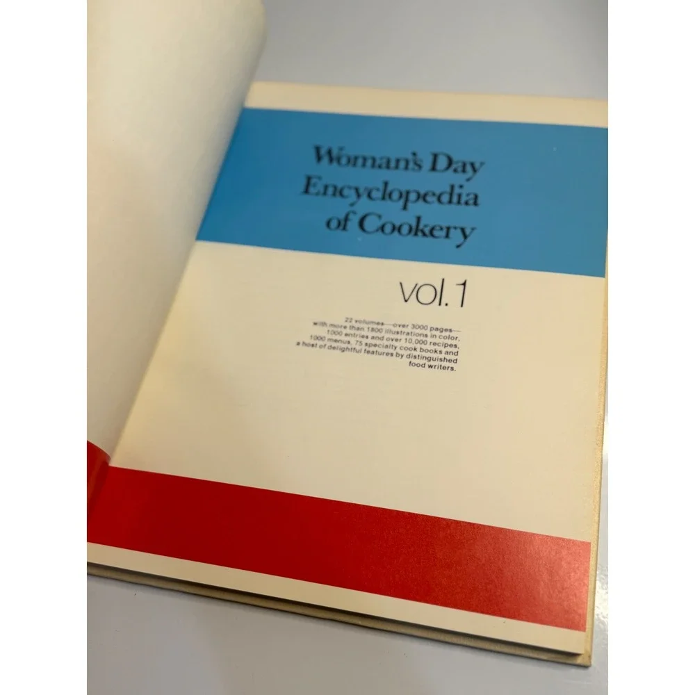 VTG Woman's Day Encyclopedia of Cookery Vol 1 Cookbook Hardcover Retro Recipes